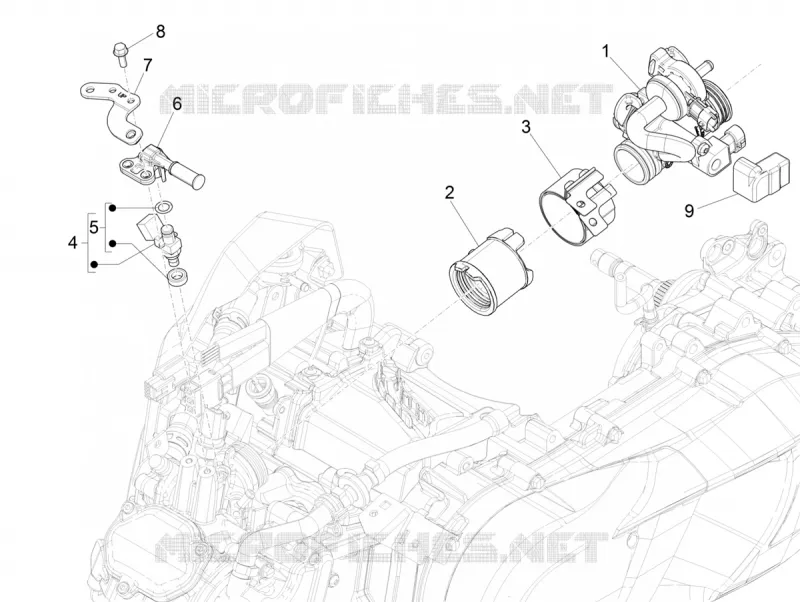 Throttle body - Injector - Inlet manifold VESPA VESPA-SCOOTER 125 GTS 2019  GTS 125 4T Euro 4 ABS Super