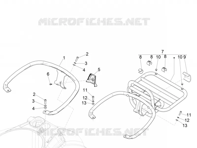 Rear luggage rack VESPA VESPA-SCOOTER 300 GTS 2019  GTS 300 HPE 4T/4V ie ABS Euro 4