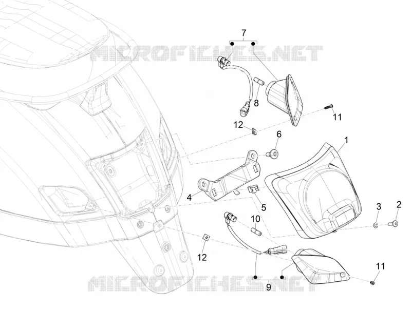 TAIL LIGHTS - INDICATORS VESPA VESPA-SCOOTER 300 GTS 2019  GTS 300 HPE 4T/4V ie ABS Euro 4