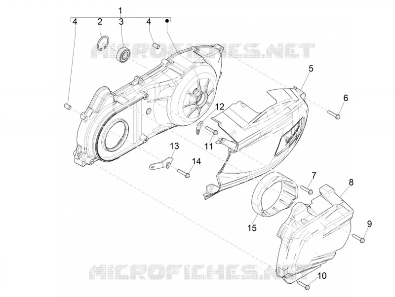 Crankcase cover - Crankcase cooling VESPA VESPA-SCOOTER 300 GTS 2019  GTS 300 Supertech HPE 4T/4V ie Euro 4 ABS