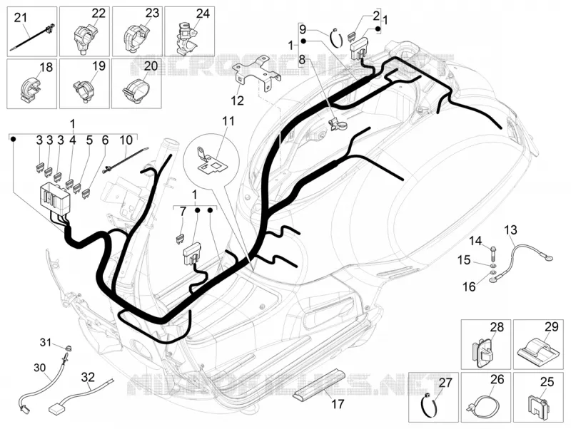 MAIN WIRING HARNESS VESPA VESPA-SCOOTER 300 GTS 2020  GTS 300 Supertech HPE 4T/4V ie Euro 4 ABS