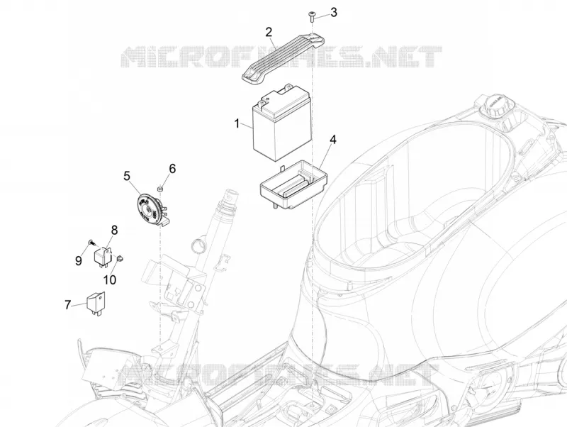 Remote control switches - Battery - Horn VESPA VESPA-SCOOTER 300 GTS 2022  GTS 300 Supertech HPE 4T/4V ie Euro 4 ABS