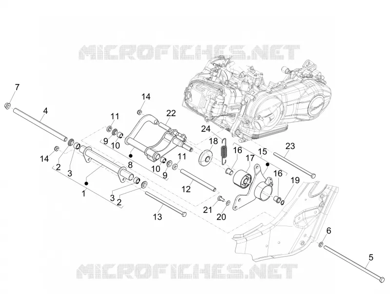 Swinging arm VESPA VESPA-SCOOTER 300 GTS 2022  GTS 300 Supertech HPE 4T/4V ie Euro 4 ABS