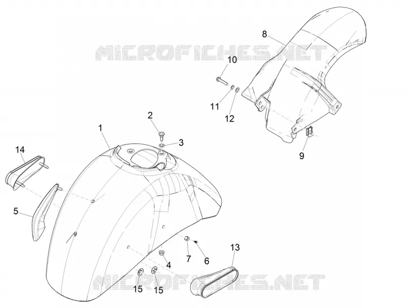 Wheel huosing - Mudguard VESPA VESPA-SCOOTER 300 GTS 2021  GTS 300 Supertech HPE 4T/4V ie Euro 4 ABS