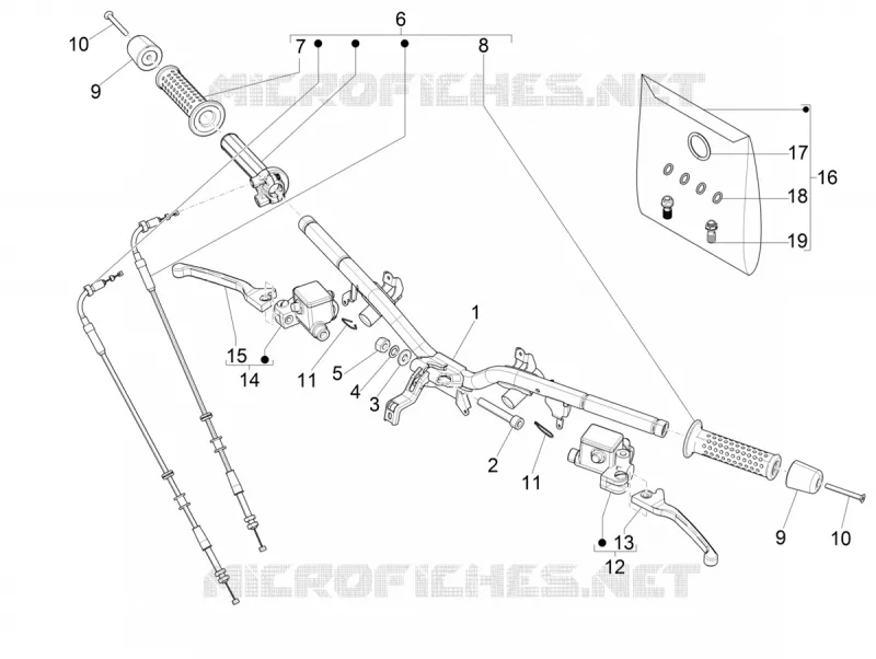 Handlebars - Master cil. VESPA VESPA-SCOOTER 300 GTS 2019  GTS 300 Supertech HPE 4T/4V ie ABS Euro 4
