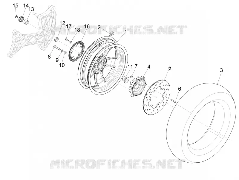 REAR WHEEL VESPA VESPA-SCOOTER 300 GTS 2018  GTS 300 Supertech HPE 4T/4V ie ABS Euro 4