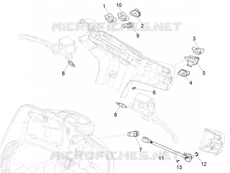 SWITCHES VESPA VESPA-SCOOTER 300 GTS 2019  GTS 300 Supertech HPE 4T/4V ie ABS Euro 4