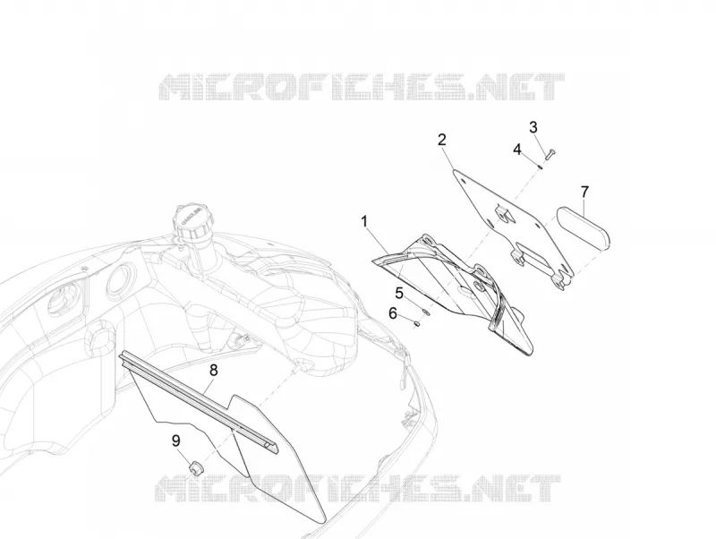Rear cover - Splash guard VESPA VESPA-SCOOTER 300 GTV 2019  GTV 300 HPE SEI GIORNI ie Euro 4 ABS