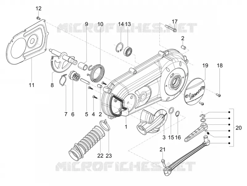 Crankcase cover - Crankcase cooling VESPA VESPA-SCOOTER 125 SXL 2018  SXL 125 4T 3V