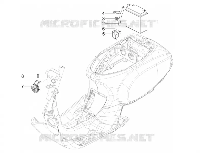 Remote control switches - Battery - Horn VESPA VESPA-SCOOTER 125 SXL 2017  SXL 125 4T 3V