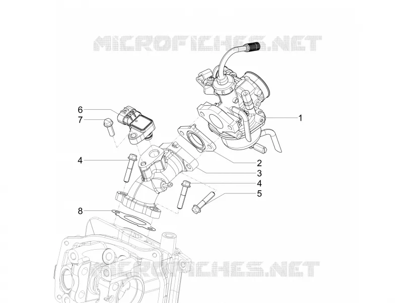 Carburettor, assembly - Union pipe VESPA VESPA-SCOOTER 125 VXL 2019  VXL 125 4T 3V