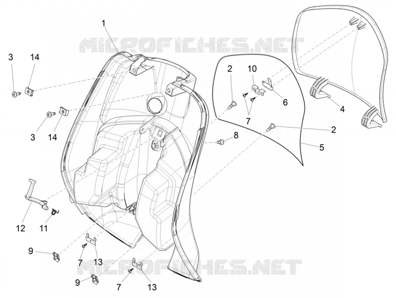 Front glove-box - Knee-guard panel VESPA VESPA-SCOOTER 125 VXL 2019  VXL 125 4T 3V