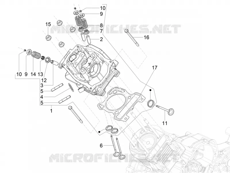 Head - valves VESPA VESPA-SCOOTER 125 VXL 2018  VXL 125 4T 3V