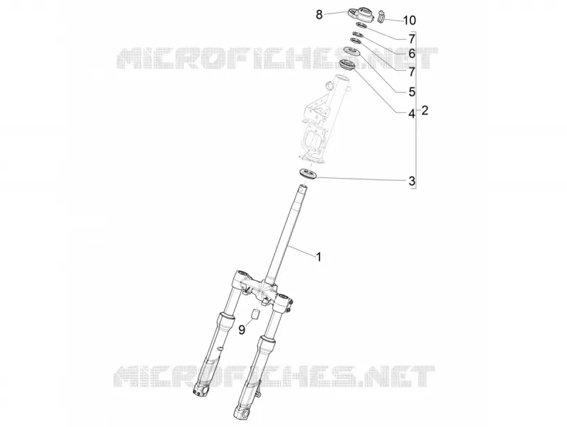 Fork/steering tube - Steering bearing unit PIAGGIO PIAGGIO-SCOOTER 300 BEVERLY 2021  Beverly 300 4T/4V HPE Euro 5 ABS
