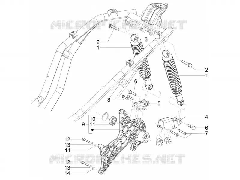Rear suspension - Shock absorber/s PIAGGIO PIAGGIO-SCOOTER 300 BEVERLY 2021  Beverly 300 4T/4V HPE Euro 5 ABS
