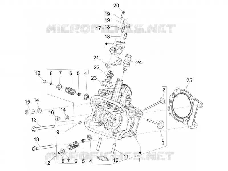 CYLINDER HEAD - VALVES PIAGGIO PIAGGIO-SCOOTER 400 BEVERLY 2023  Beverly 400 4T/4V Euro 5 ABS