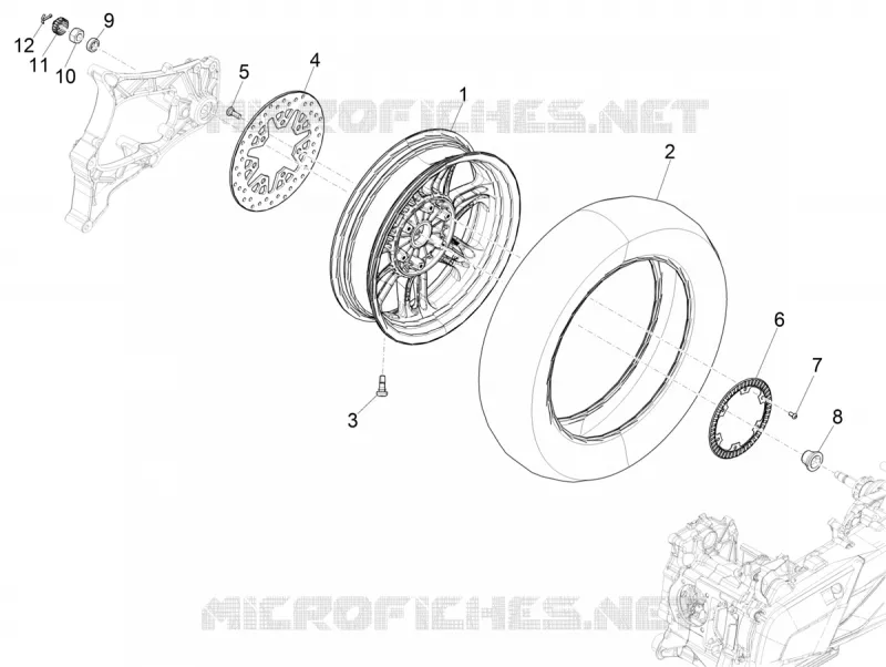REAR WHEEL PIAGGIO PIAGGIO-SCOOTER 400 BEVERLY 2024  Beverly 400 4T/4V Euro 5 ABS