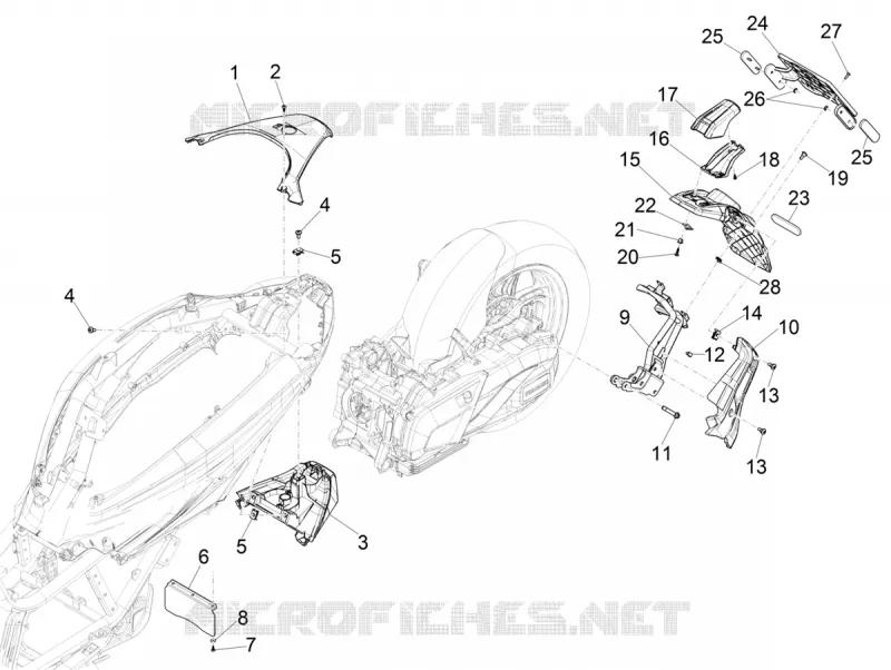 Rear cover - Splash guard PIAGGIO PIAGGIO-SCOOTER 400 BEVERLY 2022  Beverly 400 4T/4V Euro 5 ABS