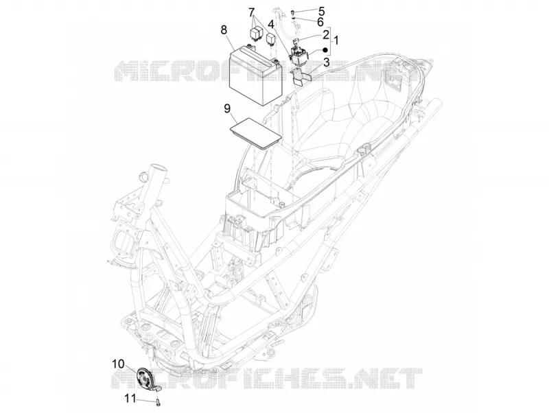 Remote control switches - Battery - Horn PIAGGIO PIAGGIO-SCOOTER 400 BEVERLY 2023  Beverly 400 4T/4V Euro 5 ABS