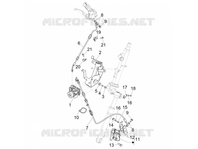 Brakes pipes - Calipers (ABS) PIAGGIO PIAGGIO-SCOOTER 125 LIBERTY 2017  Liberty iGet 4T 3V ie ABS