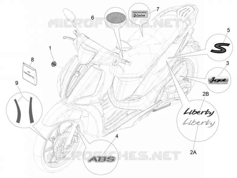 STICKERS - LABELS PIAGGIO PIAGGIO-SCOOTER 125 LIBERTY 2018  Liberty iGet 4T 3V ie ABS