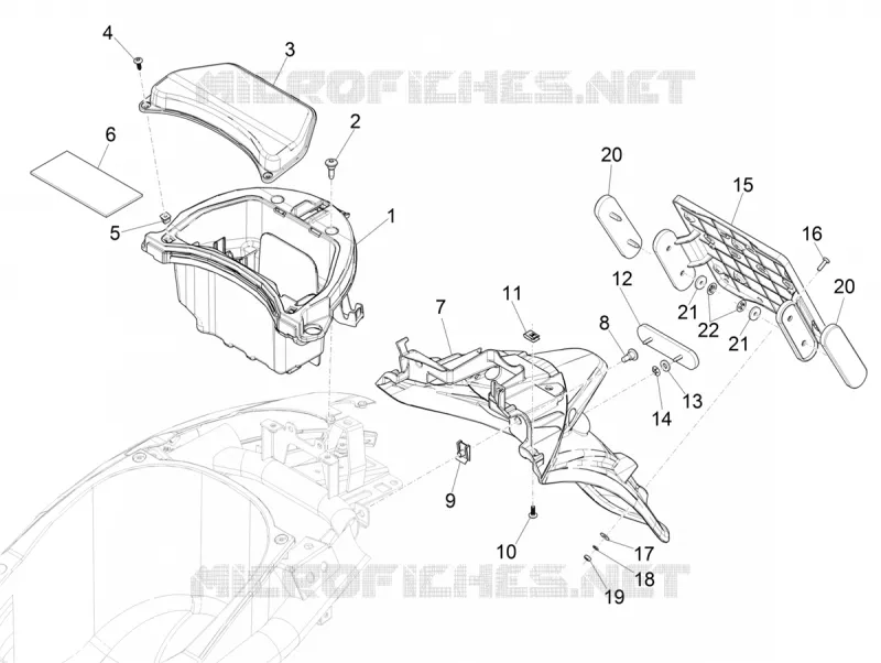 Rear cover - Splash guard PIAGGIO PIAGGIO-SCOOTER 125 LIBERTY 2021  Liberty 125 4T iGet 3V ie ABS Euro 5