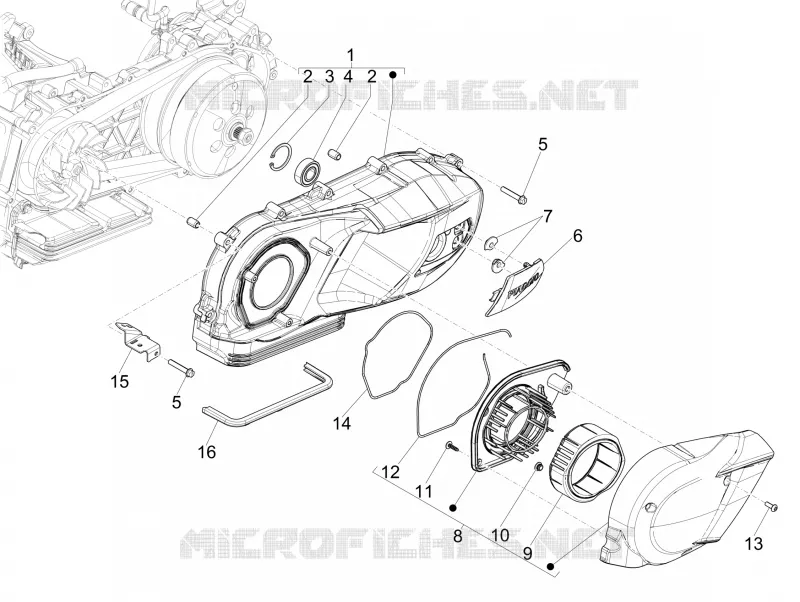 Crankcase cover - Crankcase cooling PIAGGIO PIAGGIO-SCOOTER 125 MEDLEY 2018  Medley 4T ie ABS