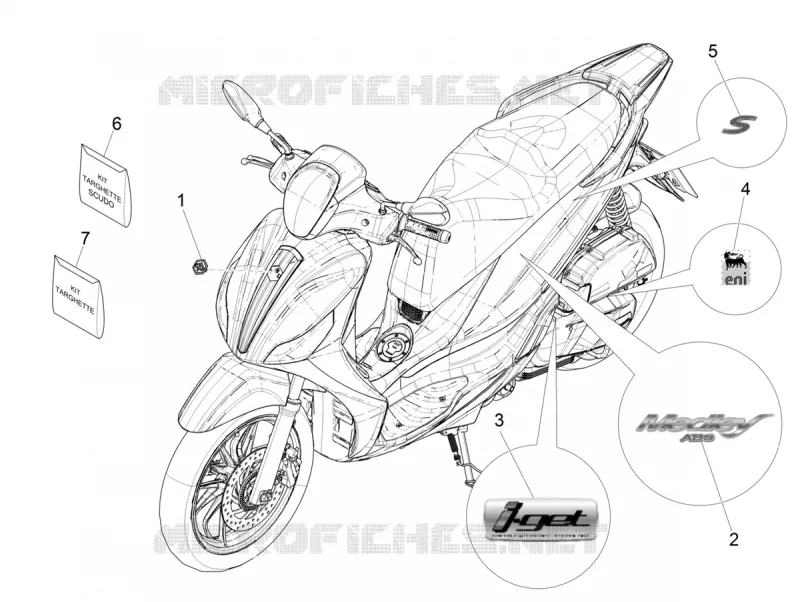 STICKERS - LABELS PIAGGIO PIAGGIO-SCOOTER 125 MEDLEY 2016  Medley 4T ie ABS