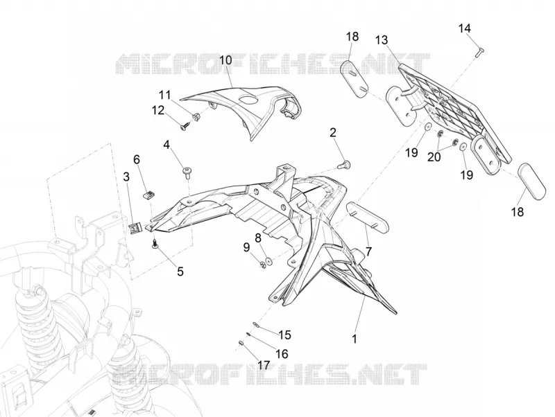 Rear cover - Splash guard PIAGGIO PIAGGIO-SCOOTER 125 MEDLEY 2022  Medley 125 Euro 5 ABS