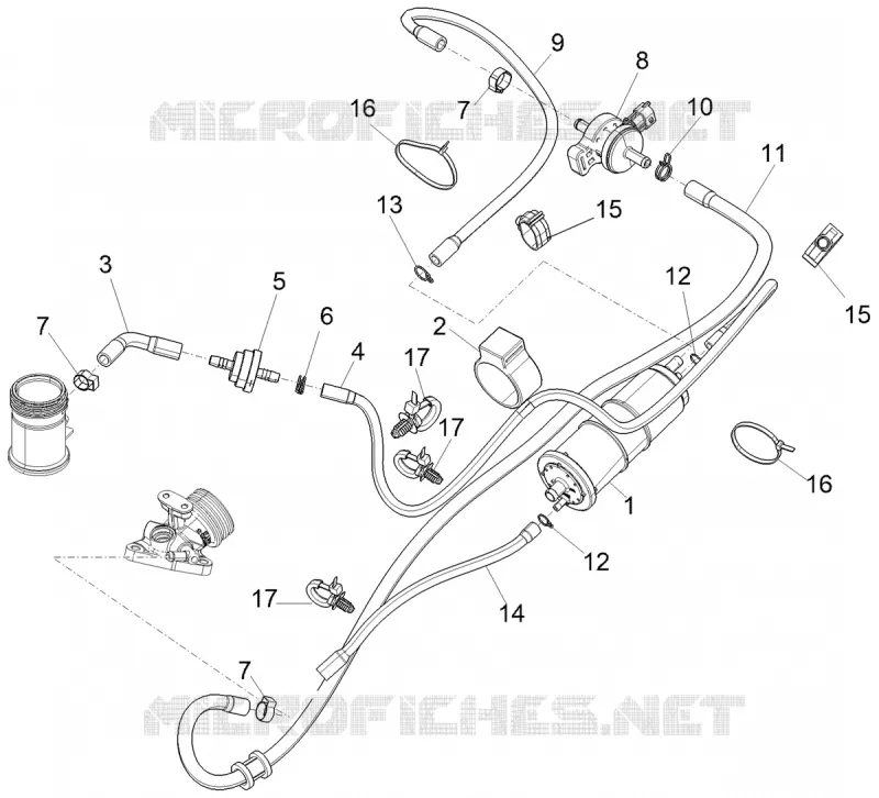 Anti-percolation system PIAGGIO PIAGGIO-SCOOTER 125 MEDLEY 2022  Medley 125 Euro 5 ABS