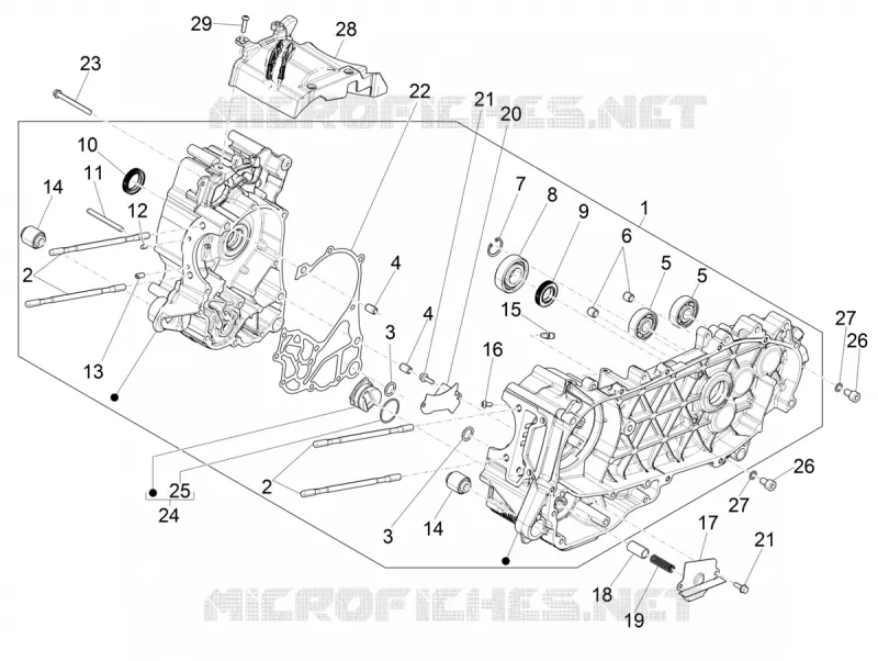 Crankcase PIAGGIO PIAGGIO-SCOOTER 125 MEDLEY 2023  Medley 125 Euro 5 ABS