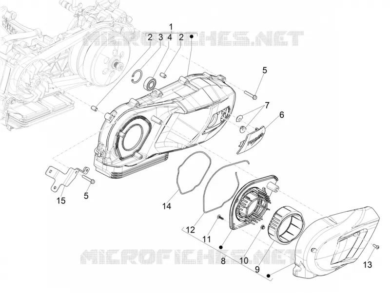 Crankcase cover - Crankcase cooling PIAGGIO PIAGGIO-SCOOTER 125 MEDLEY 2021  Medley 125 Euro 5 ABS