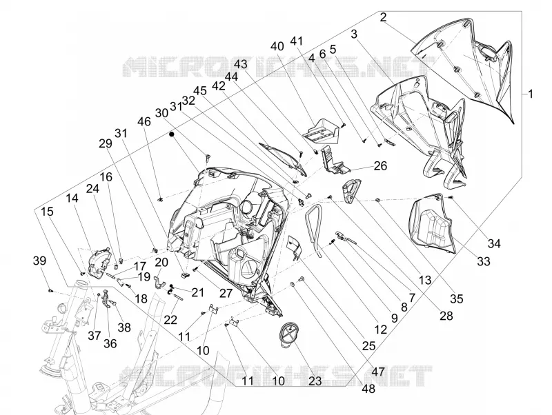 Front glove-box - Knee-guard panel PIAGGIO PIAGGIO-SCOOTER 125 MEDLEY 2022  Medley 125 Euro 5 ABS