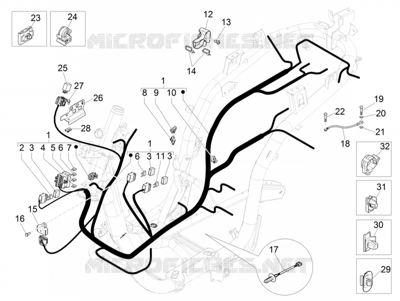 MAIN WIRING HARNESS PIAGGIO PIAGGIO-SCOOTER 125 MEDLEY 2023  Medley 125 Euro 5 ABS