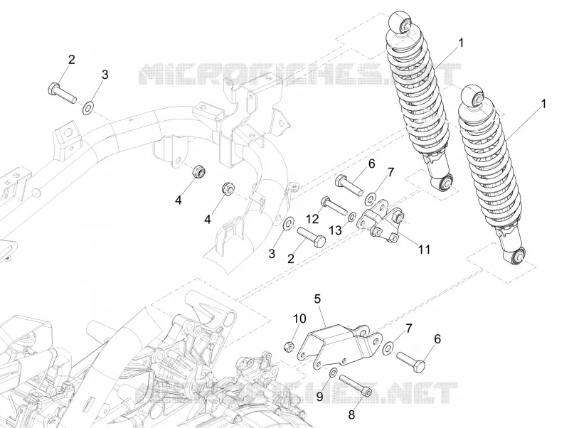 Rear suspension - Shock absorber/s PIAGGIO PIAGGIO-SCOOTER 125 MEDLEY 2022  Medley 125 Euro 5 ABS