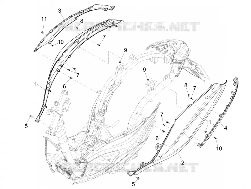 Side cover - Spoiler PIAGGIO PIAGGIO-SCOOTER 125 MEDLEY 2022  Medley 125 Euro 5 ABS