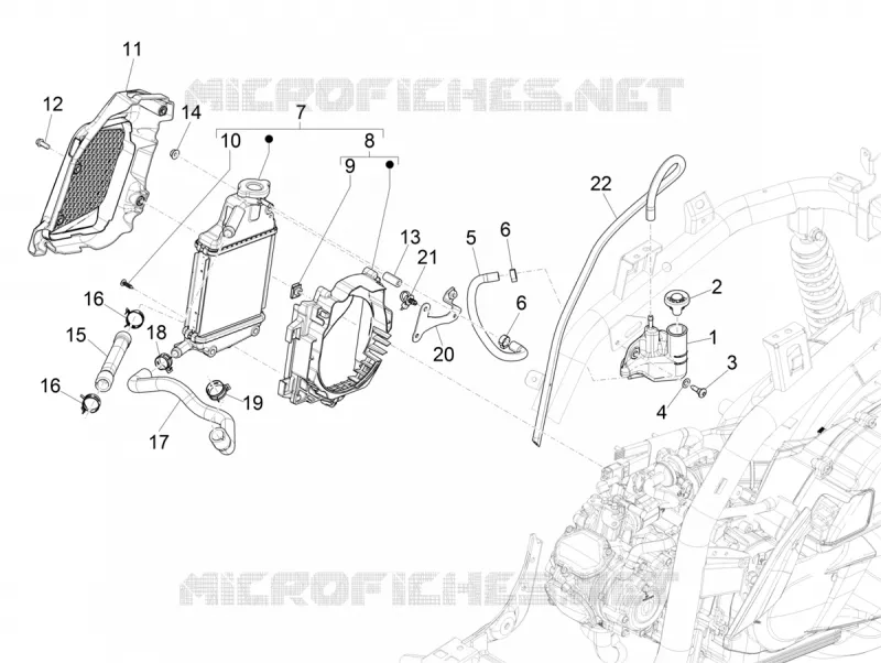 Cooling system PIAGGIO PIAGGIO-SCOOTER 150 MEDLEY 2021  Medley 150 4T Euro 5