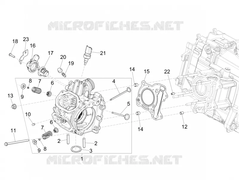 CYLINDER HEAD - VALVES PIAGGIO PIAGGIO-SCOOTER 150 MEDLEY 2020  Medley 150 4T ie Euro 3 - Euro 4 ABS