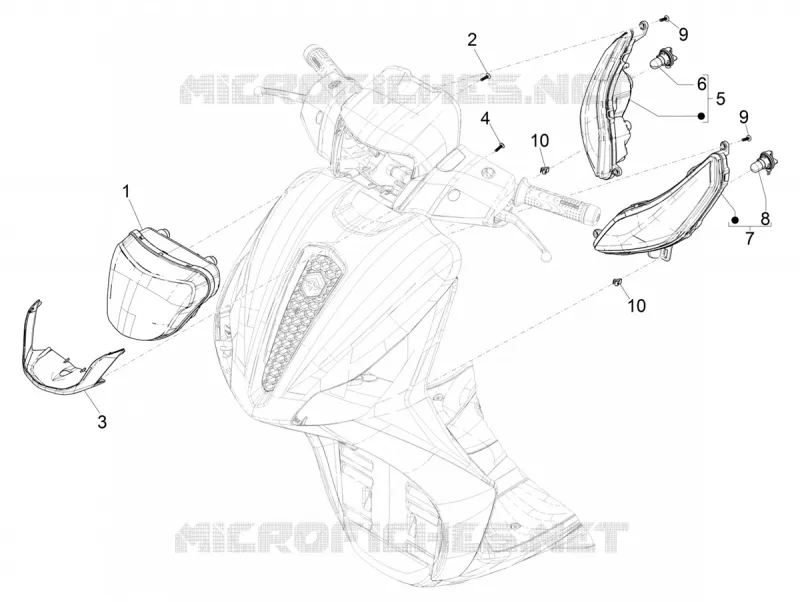 HEADLIGHT - INDICATORS PIAGGIO PIAGGIO-SCOOTER 150 MEDLEY 2020  Medley 150 4T ie Euro 3 - Euro 4 ABS