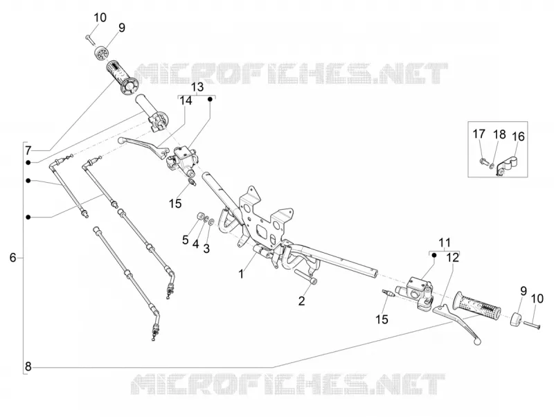 Handlebars - Master cil. PIAGGIO PIAGGIO-SCOOTER 150 MEDLEY 2021  Medley 150 4T ie Euro 3 - Euro 4 ABS