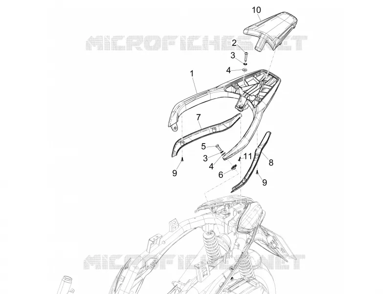 Rear luggage rack PIAGGIO PIAGGIO-SCOOTER 150 MEDLEY 2020  Medley 150 4T ie Euro 3 - Euro 4 ABS