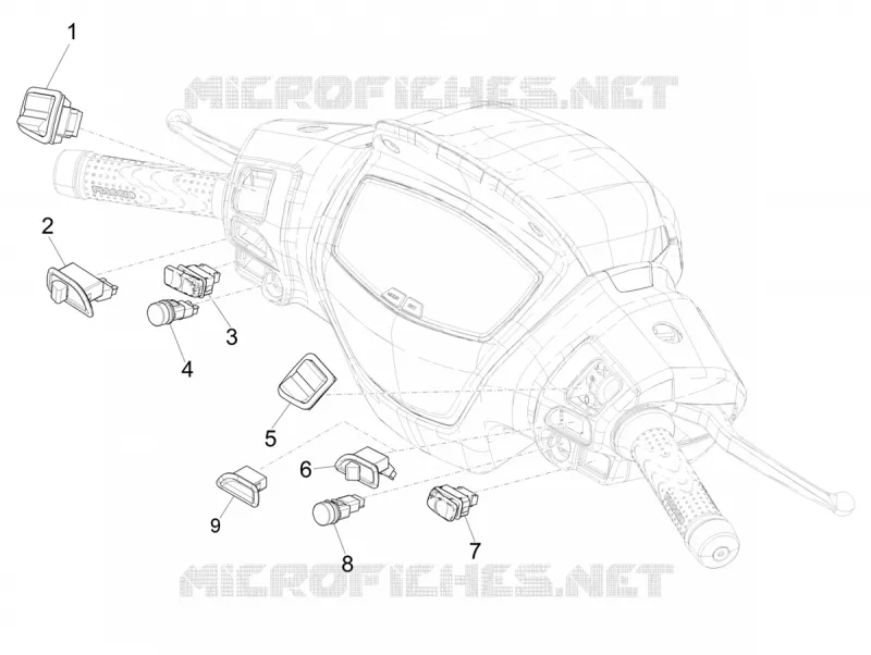 SWITCHES PIAGGIO PIAGGIO-SCOOTER 150 MEDLEY 2021  Medley 150 4T ie Euro 3 - Euro 4 ABS
