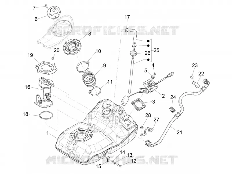 Tank PIAGGIO PIAGGIO-SCOOTER 150 MEDLEY 2021  Medley 150 4T ie Euro 3 - Euro 4 ABS