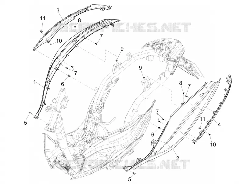 Side cover - Spoiler PIAGGIO PIAGGIO-SCOOTER 150 MEDLEY 2017  Medley 4T ie ABS