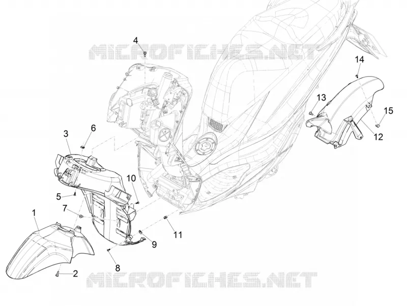 Wheel huosing - Mudguard PIAGGIO PIAGGIO-SCOOTER 150 MEDLEY 2021  Medley 150 4T ie Euro 5 ABS