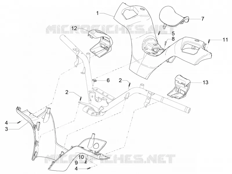 Handlebars coverages PIAGGIO PIAGGIO-SCOOTER 300 MP3 2020  MP3 300 HPE / 300 HPE Sport Euro 5 ABS