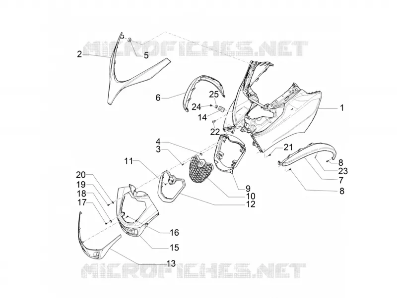 Front shield PIAGGIO PIAGGIO-SCOOTER 400 MP3 2020  MP3 400 Euro 5