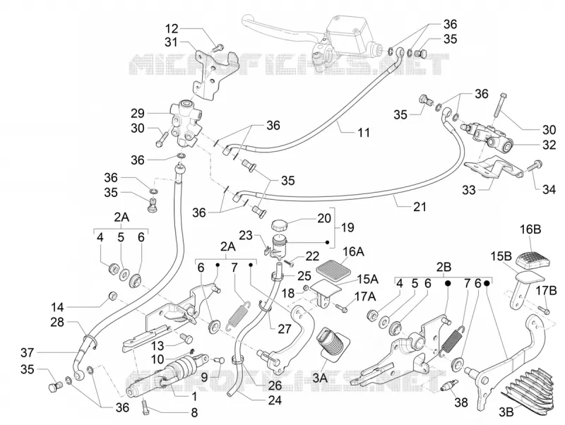 Control pedals - Levers PIAGGIO PIAGGIO-SCOOTER 500 MP3 2018  MP3 500 Sport ABS E4