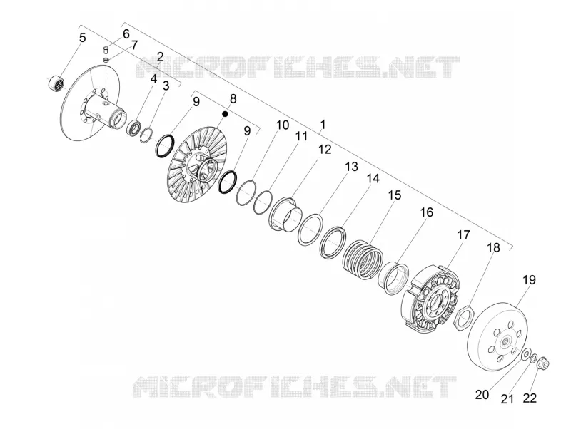 Driven pulley PIAGGIO PIAGGIO-SCOOTER 500 MP3 2018  MP3 500 Sport ABS E4