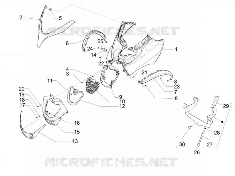 Front shield PIAGGIO PIAGGIO-SCOOTER 500 MP3 2018  MP3 500 Sport ABS E4